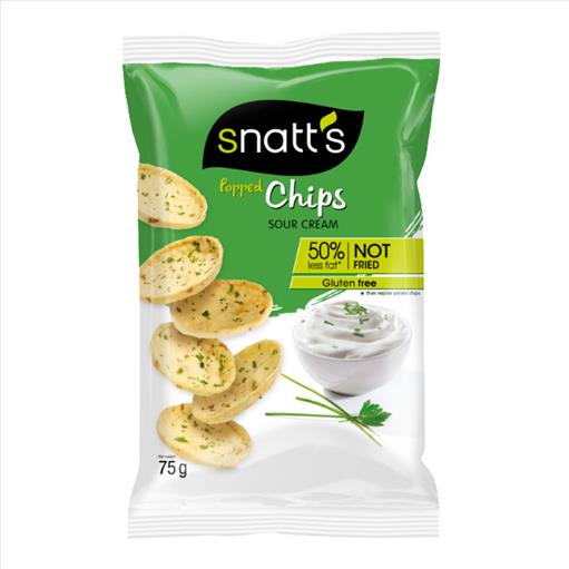 SNATTS POPPED/NOT-FRIED CHIPS SOUR CREAM 75gr