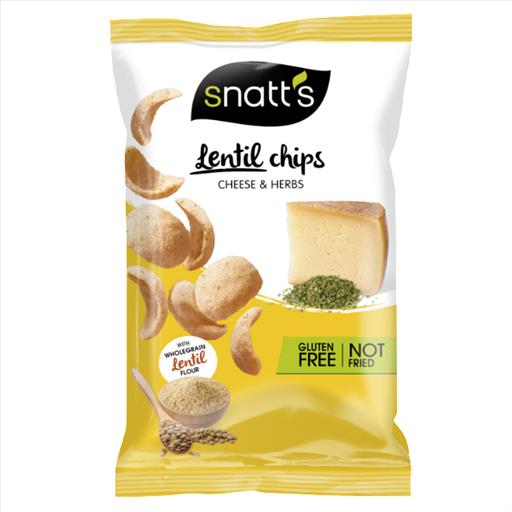 SNATTS OVEN-BAKED/NOT-FRIED LENTIL CHIPS WITH CHEESE n HERBS 85gr